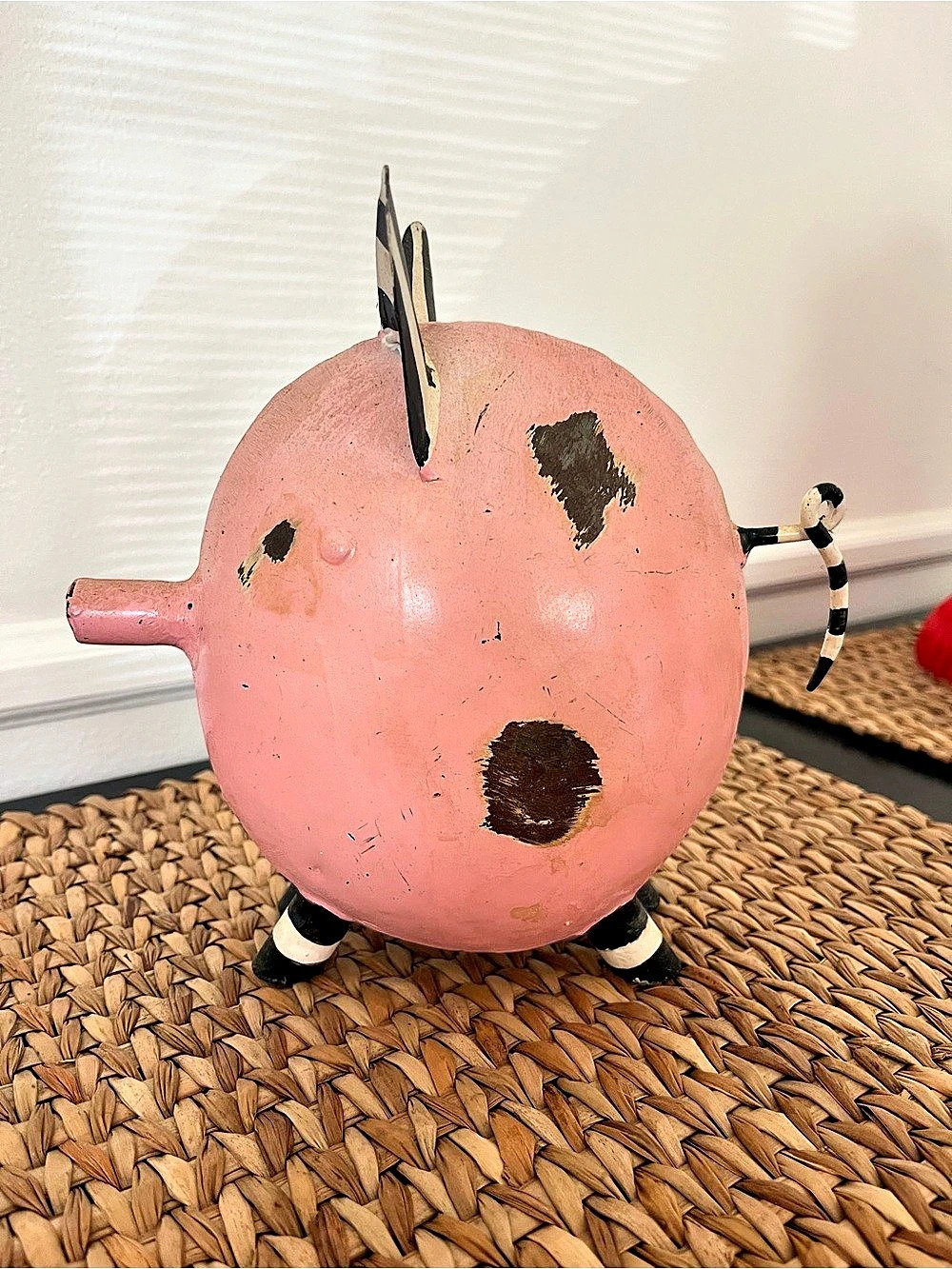 MACKENZIE CHILDS Metal Pig Sculpture